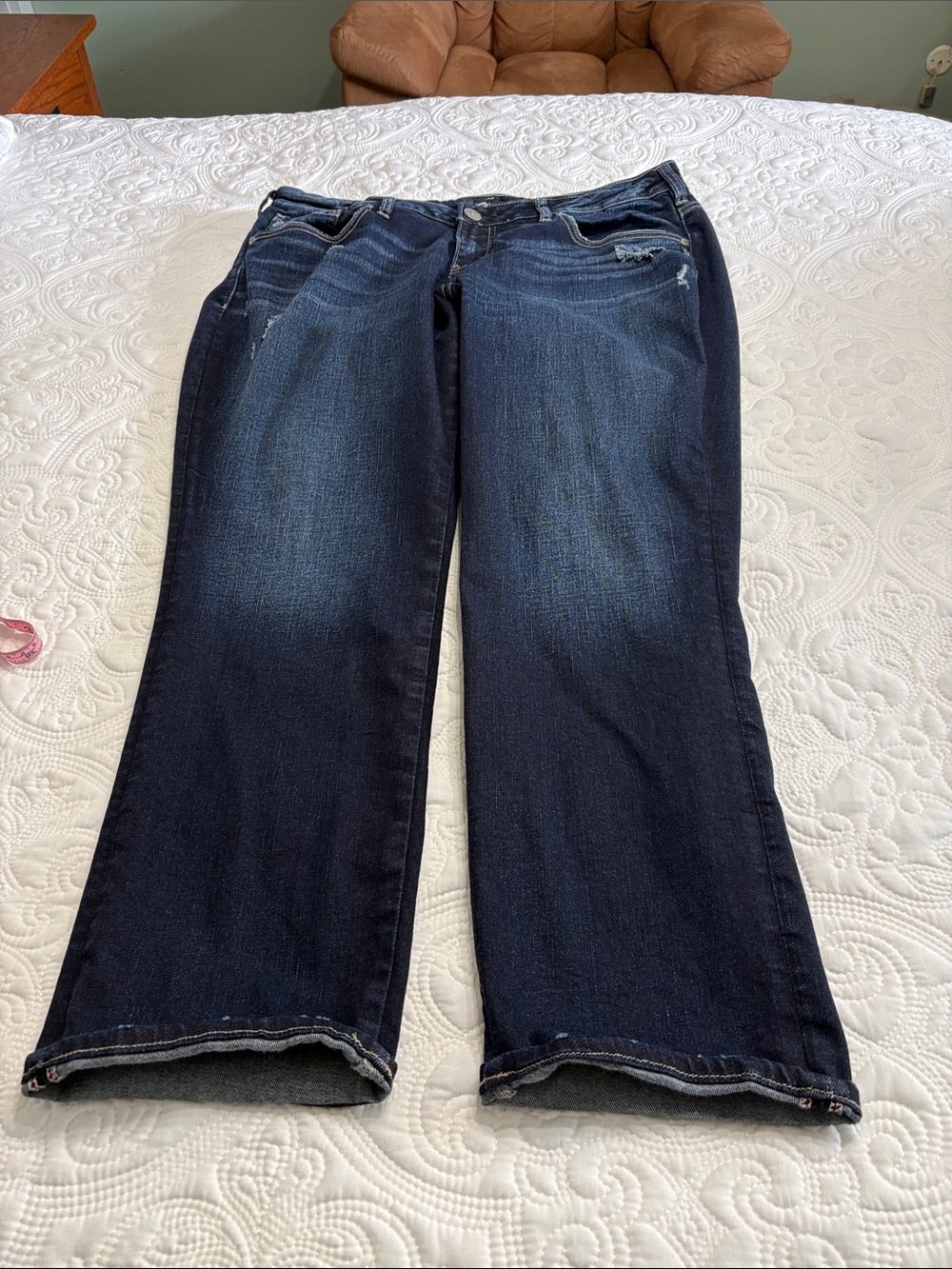 Silver Jeans Distressed  Straight Leg Jeans